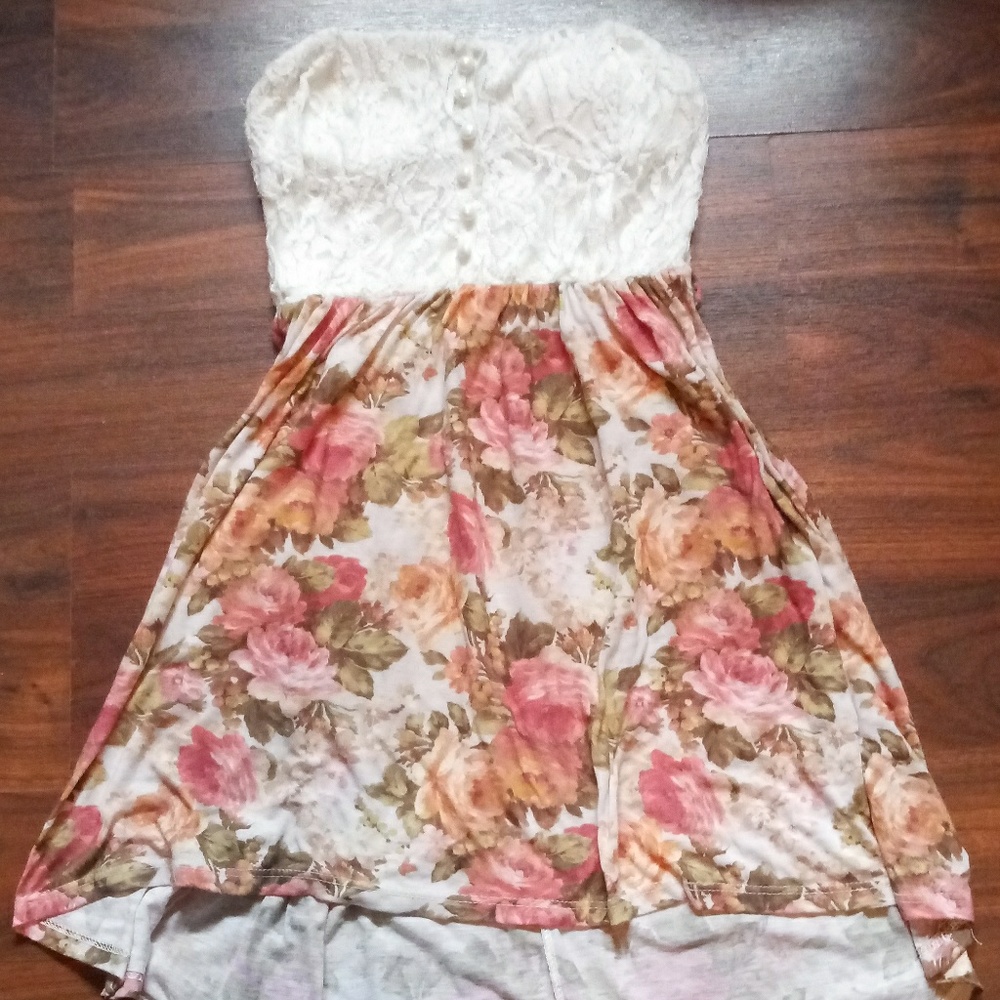 Rue21 Strapless babydoll floral dress
